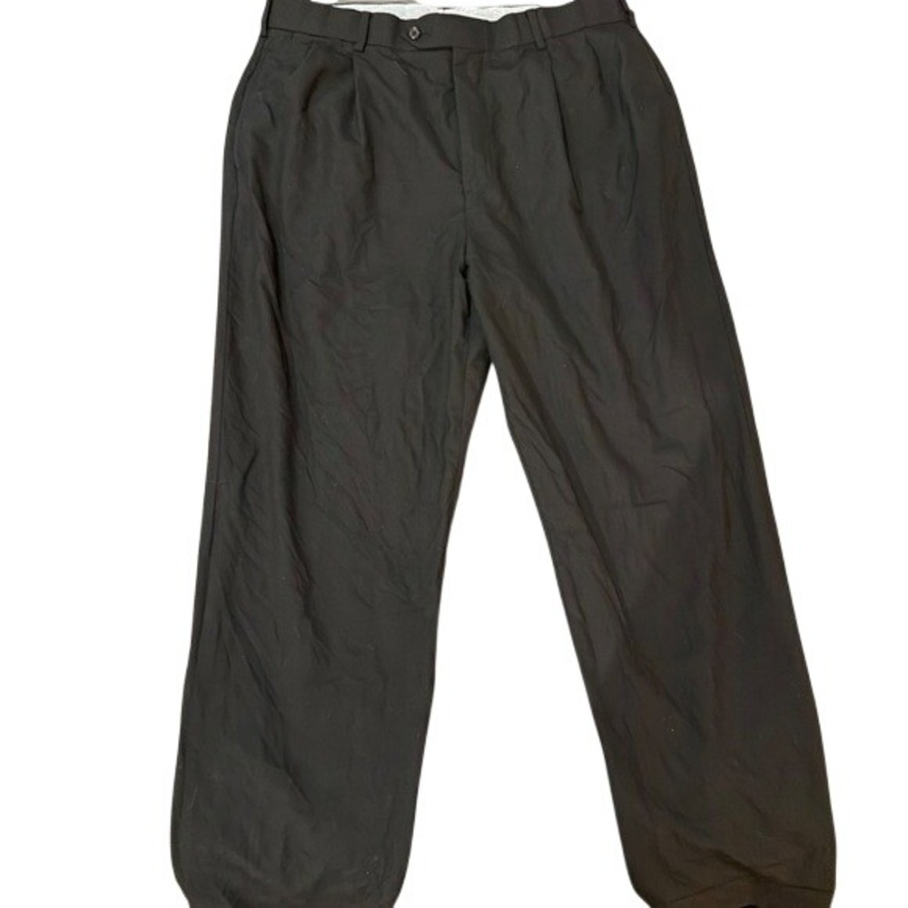 Brooks Brothers Madison Saxxon‎ Wool Trousers Mens 36 Black Quiet Luxury Office